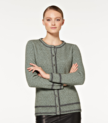5004 Two Tone Button Cardigan