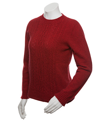 6129 Ladies Crew Neck with Lace Detail